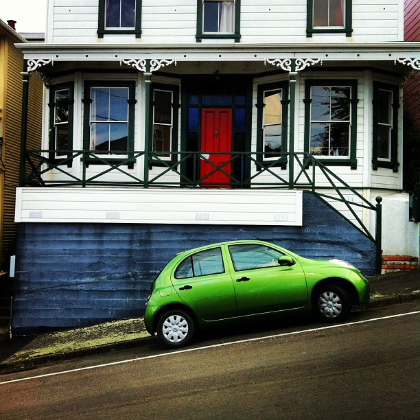 Instagram Photo of a typical house and road in Wellington, New Zealand